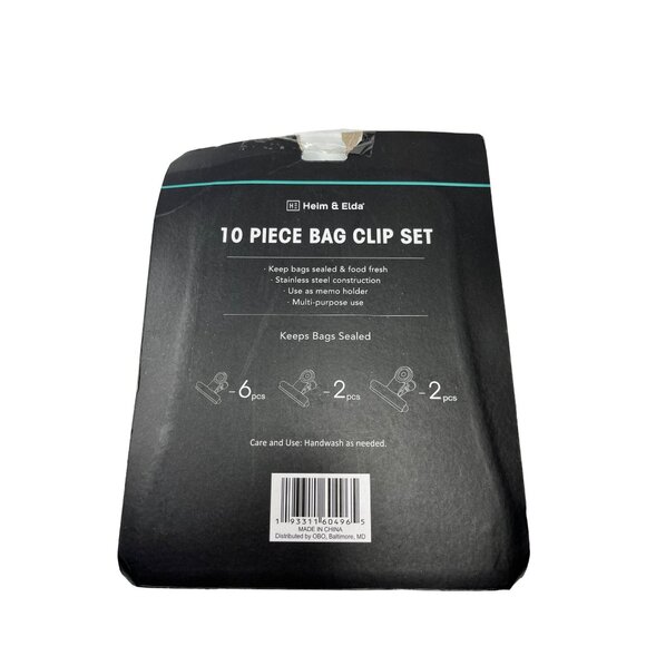 Heim & Elda Pink Stainless Steel Clip Set - 10 Piece Bag Sealing 5c - Picture 2 of 4